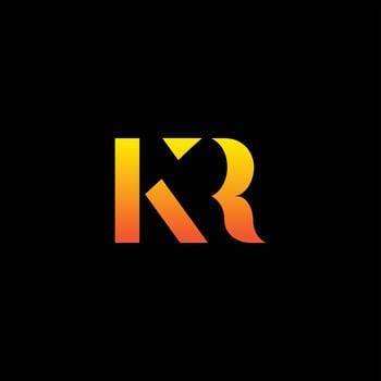 kr Letter designs for logo and icons vector