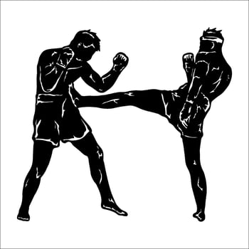 muay thai logo vector silhouette