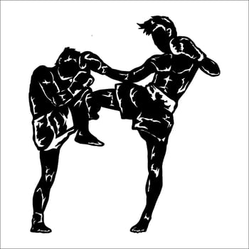 muay thai logo vector silhouette