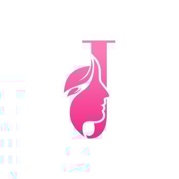 Initial J face beauty logo design templates vector