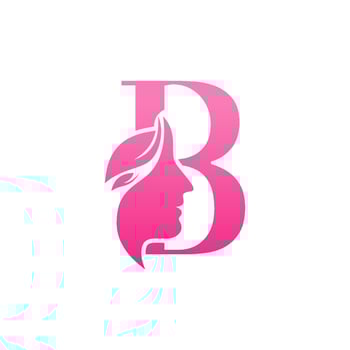 Initial B face beauty logo design templates vector