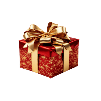golden ribbon gift box PNG