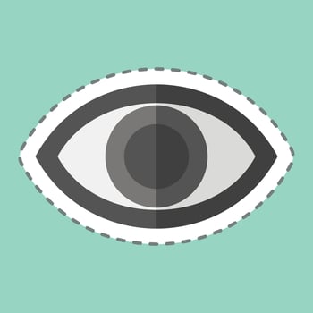 Sticker line cut Visual Performance. related to Art and Media symbol.simple design editable vector