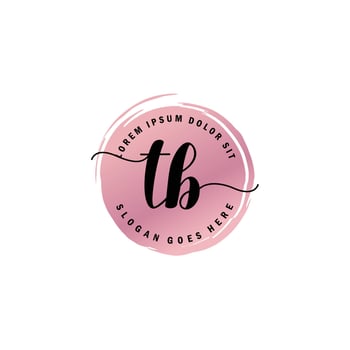 TB Initial Letter handwriting logo with circle brush template vector