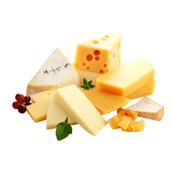 Pieces of cheese, created with png