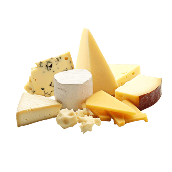 Pieces of cheese, created with png