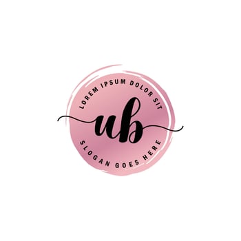 UB Initial Letter handwriting logo with circle brush template vector