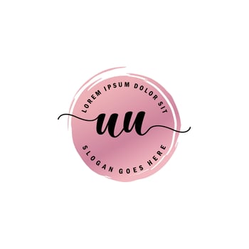 UU Initial Letter handwriting logo with circle brush template vector