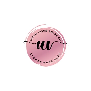 UV Initial Letter handwriting logo with circle brush template vector