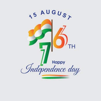 Happy Indian Independence day, 15th August national holiday. India flag colors vector