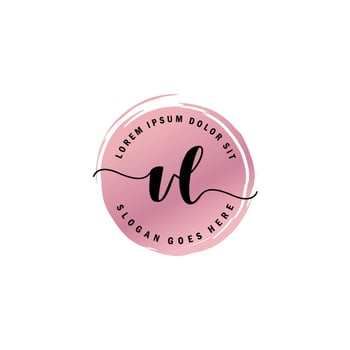 VL Initial Letter handwriting logo with circle brush template vector