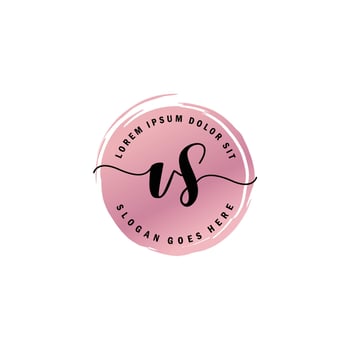 VS Initial Letter handwriting logo with circle brush template vector