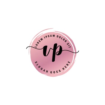 VP Initial Letter handwriting logo with circle brush template vector