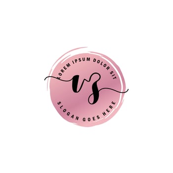 VZ Initial Letter handwriting logo with circle brush template vector