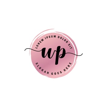 W Initial Letter handwriting logo with circle brush template vector