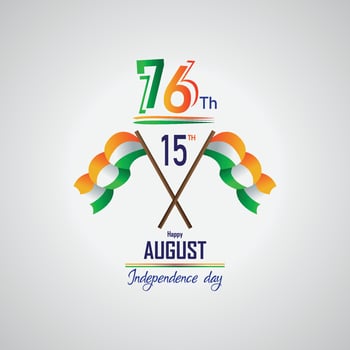 15th of August, Indian 76th Independence Day celebration promotion advertising social media post banner. vector