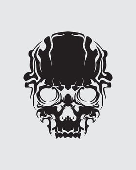 Skull cyberpunk collection set element vector game futuristic interface cyborg sticker tattoo t shirt design editable