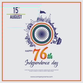 Free vector Indian holiday happy 76th India independence day banner