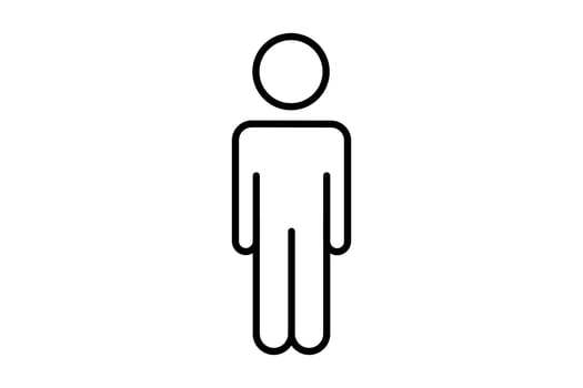 man icon. icon related to sign toilets, dressing room, bathroom. Line icon style design. Simple vector design editable