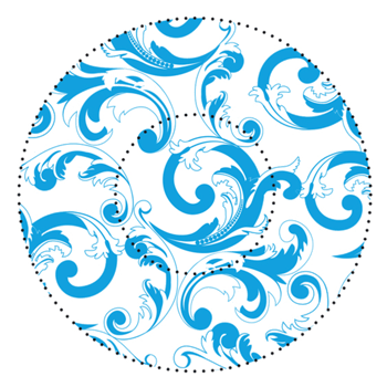 Round plate with blue elegant pattern png