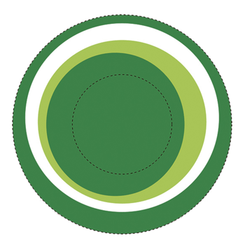 Round icon with green spheres pattern png