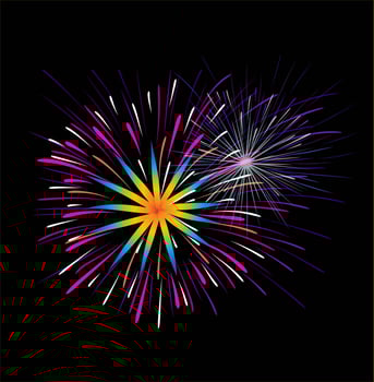 Happy New Year Fireworks vector illustration. Celebration background