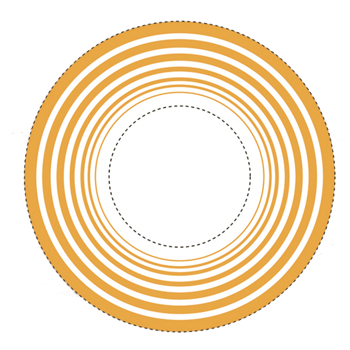 Round icon with orange circles pattern png