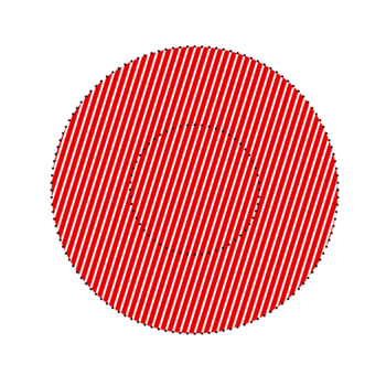 Round icon with red lines pattern png
