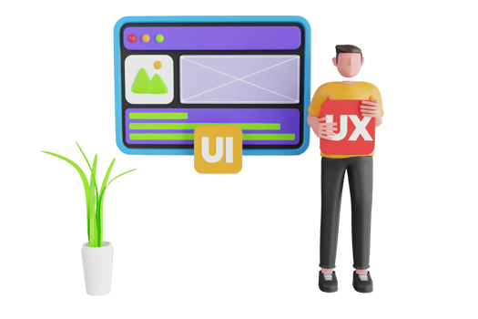 3D Web designer, programmer or freelancer work on web and ui application development usability.UI and UX designers creating functional web interface design for websites png