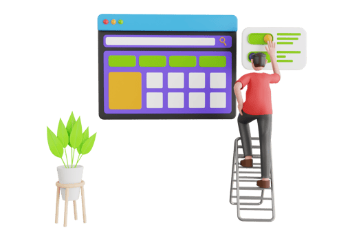 Mobile ux concept. UX UI design development. Web designer, programmer or freelancer work on web and ui application development usability. 3d illustration png