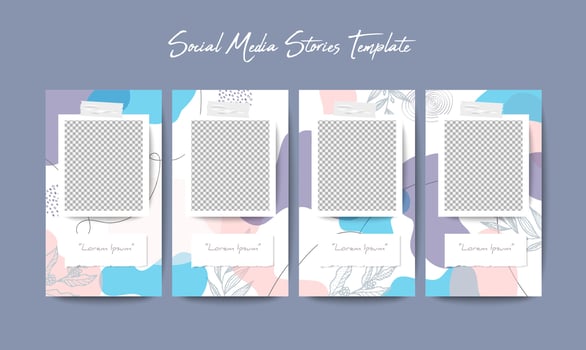 Social media stories template in grid puzzle style for brand marketing vector