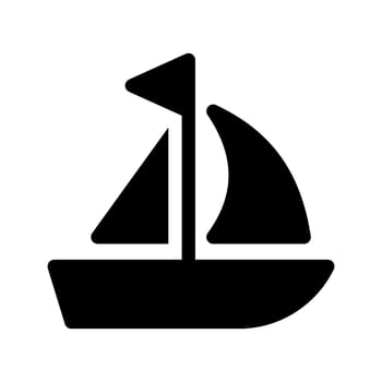Sailing Ship Icon Vector Symbol Design Illustration