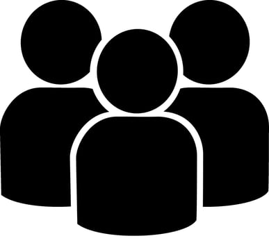 People icon vector design template illustration in trendy flat style. Group of people flat vector icon. Replaceable vector design.