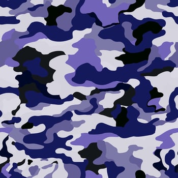 Abstract blue and grey colors camouflage seamless pattern. Military camo endless wallpaper. vector
