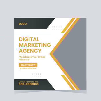 Digital marketing agency, business and corporate social media banner or instagram post template vector