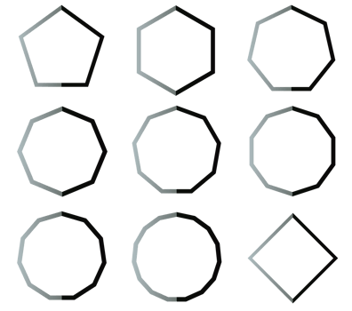 Polygon black and white shapes set illustration png