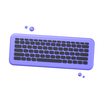keyboard 3d icon illustration object. user interface 3d rendering png