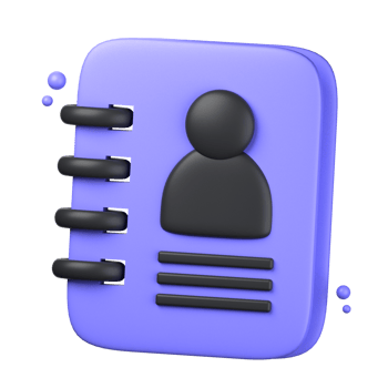 phone book 3d icon illustration object. user interface 3d rendering png