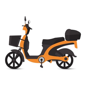 electric bike flat design isolated white background vector