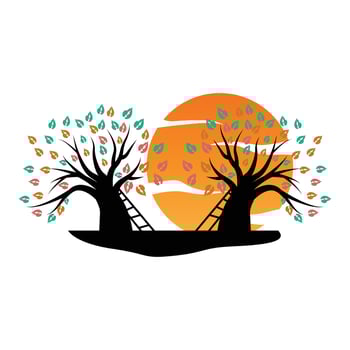 Tree Logo Design, Playground Vector, Education Tree Icon vector