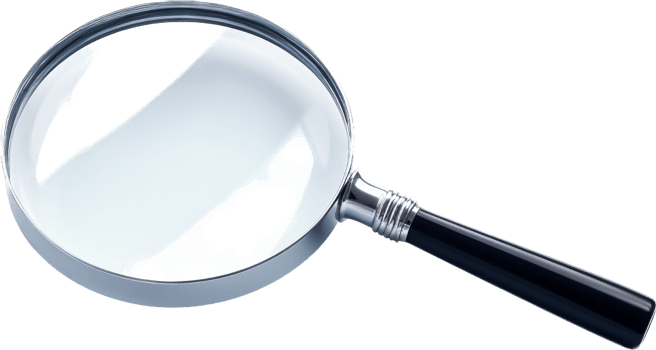 Magnifying glass with . png