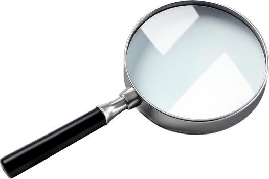 Magnifying glass with . png