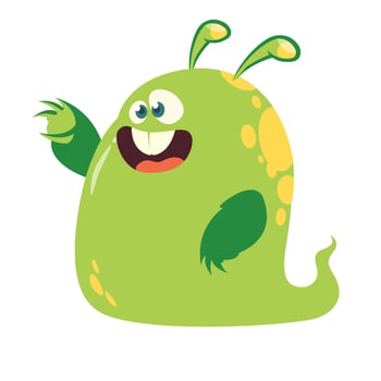 Funny cartoon monster character. Illustration of cute and happy alien creature for Halloween vector
