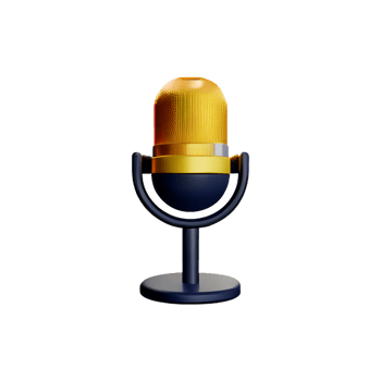 a microphone on a stand with a yellow light png