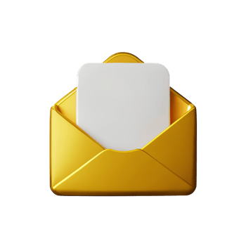 an envelope with a white card inside on a transparent background png