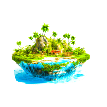 Floating island, edited of brown and green island png