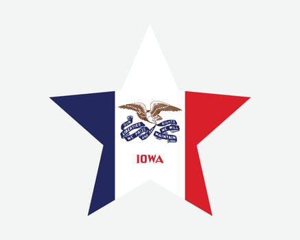 Iowa USA Star Flag vector