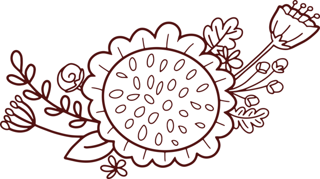Autumn flower hand drawing doodle style png