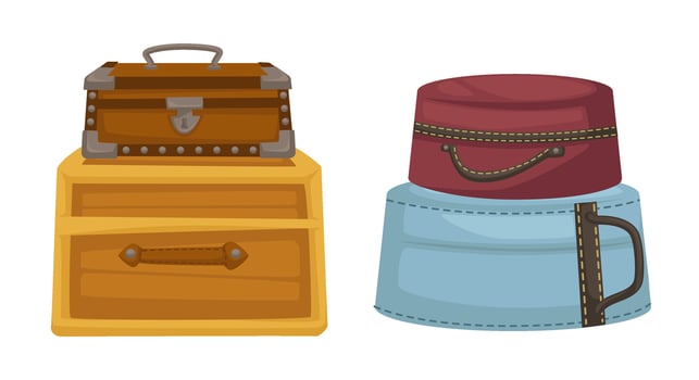 Vintage or retro bags, suitacases and luggages vector