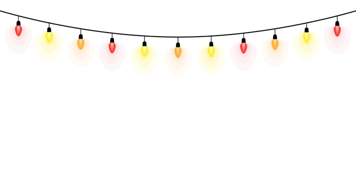 Colorful Light Bulb Hanging on String vector